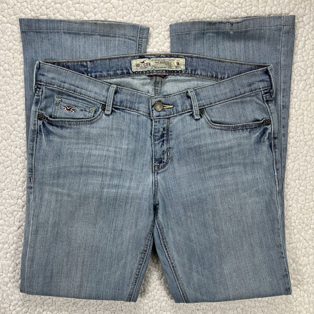 Hollister Bootcut Jeans Women's 9L (Actual 30x27) Blue Boho‎ Western Rodeo